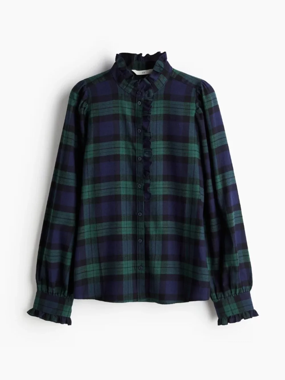 Ruffle-Trimmed Twill Blouse from H and M - Picture 1 of 6